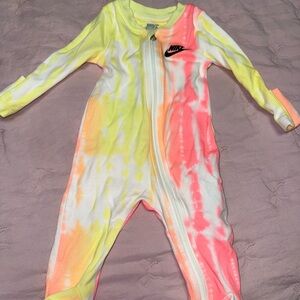 Nike Infant Tie-Dye Footie - Pink, Yellow, and White